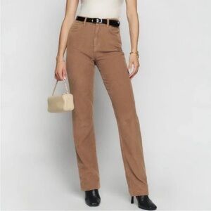 Reformation Tan Corduroy Pants